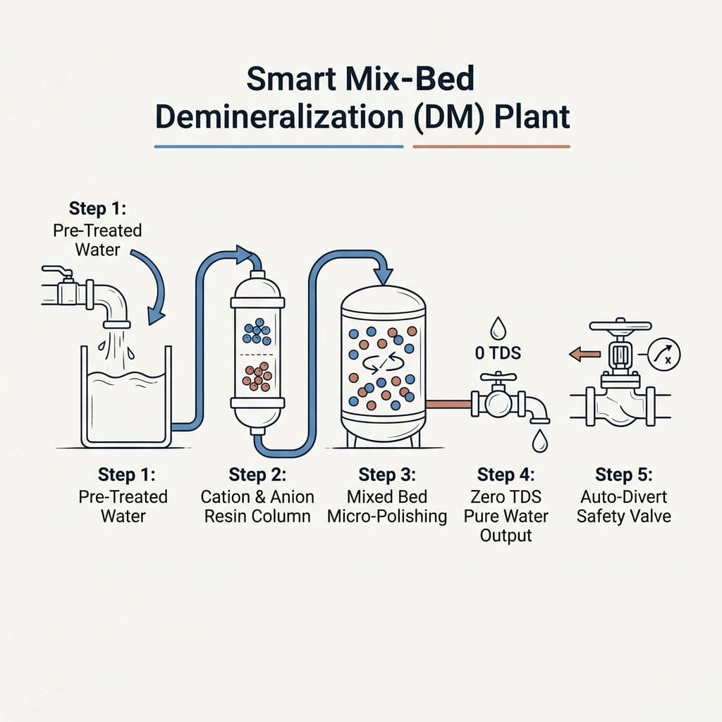 Mix-Bed DM Plant Process Flow Diagram